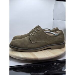 Mens Size 12- GH Bass & Co Pasadena Oxfords Khaki Green Suede Leather Lace Shoe